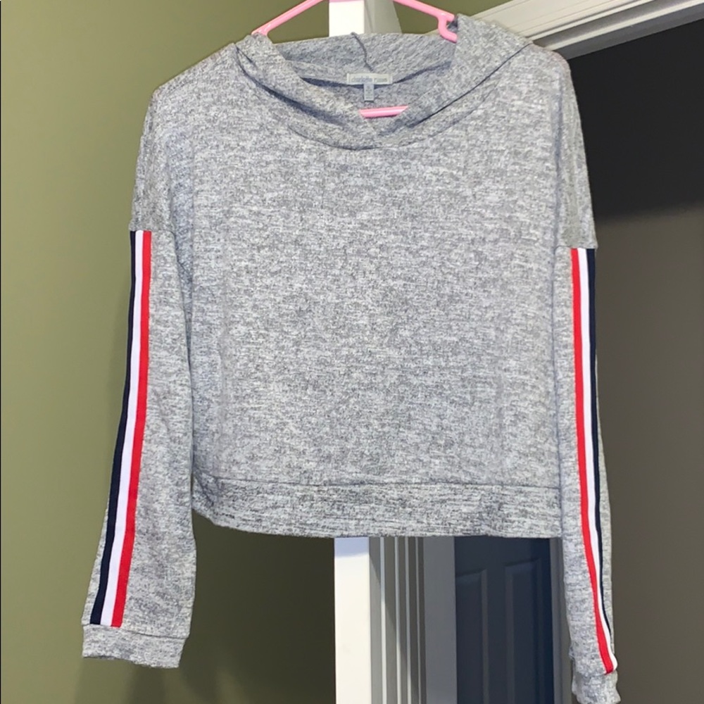 Gray cropped hoodie